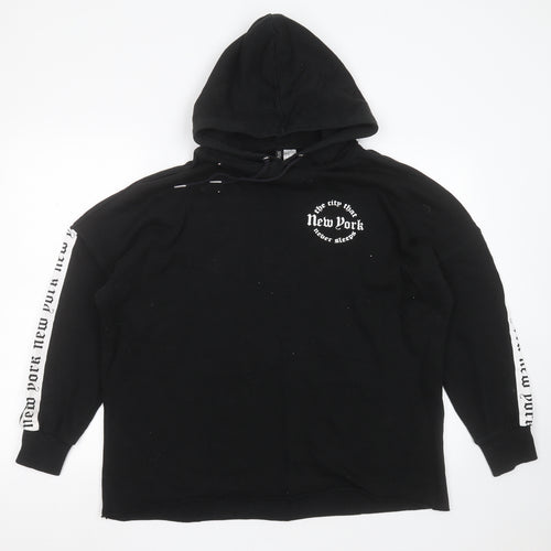 Divided by H&M Womens Black  Cotton Pullover Hoodie Size M   - new york