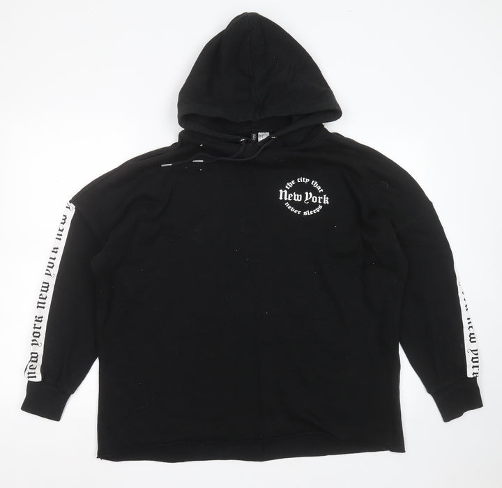 Divided by H&M Womens Black Cotton Pullover Hoodie Size M - new york