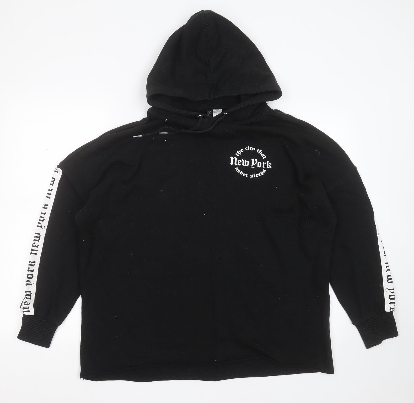 Divided by H&M Womens Black  Cotton Pullover Hoodie Size M   - new york