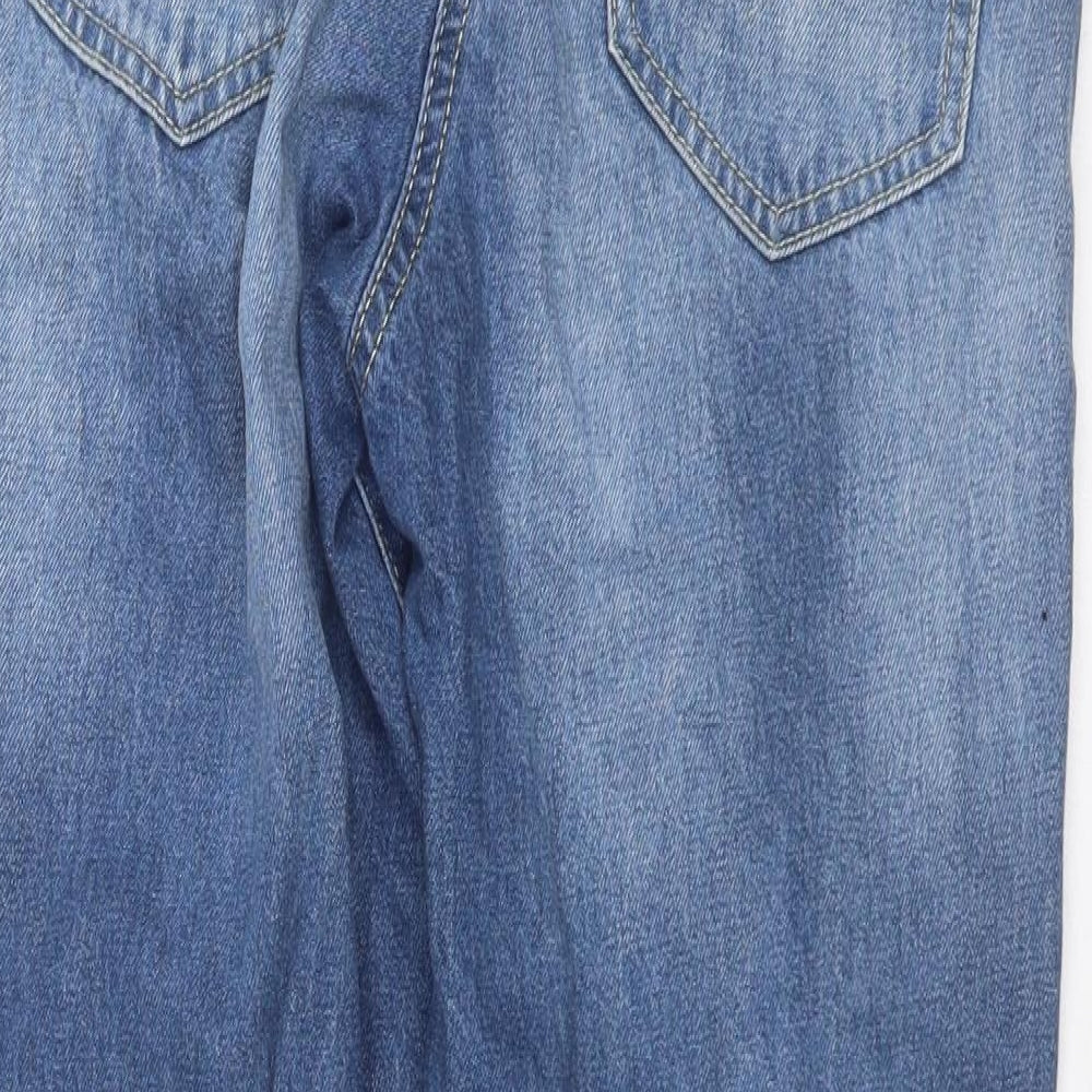 NEXT Womens Blue  Cotton Boyfriend Jeans Size 8 L25 in Regular Button