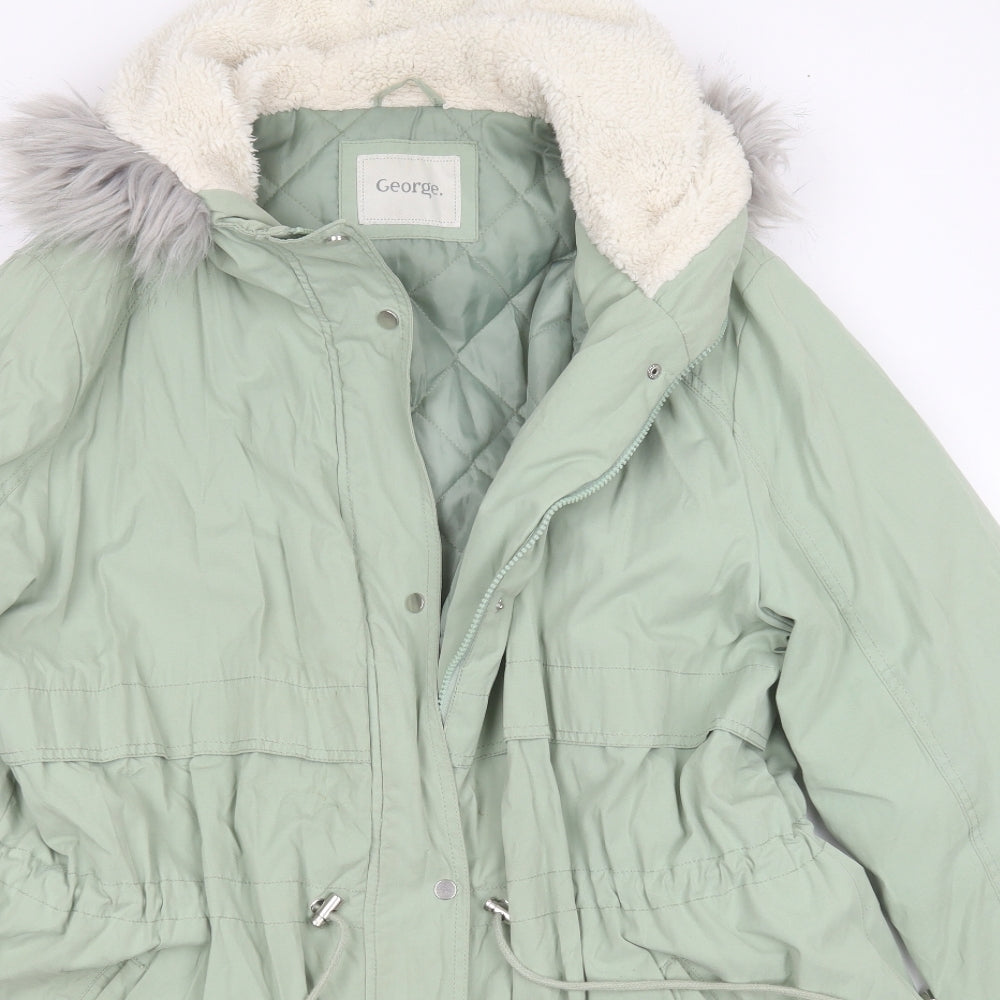 George Womens Green   Parka Coat Size 2XL  Zip