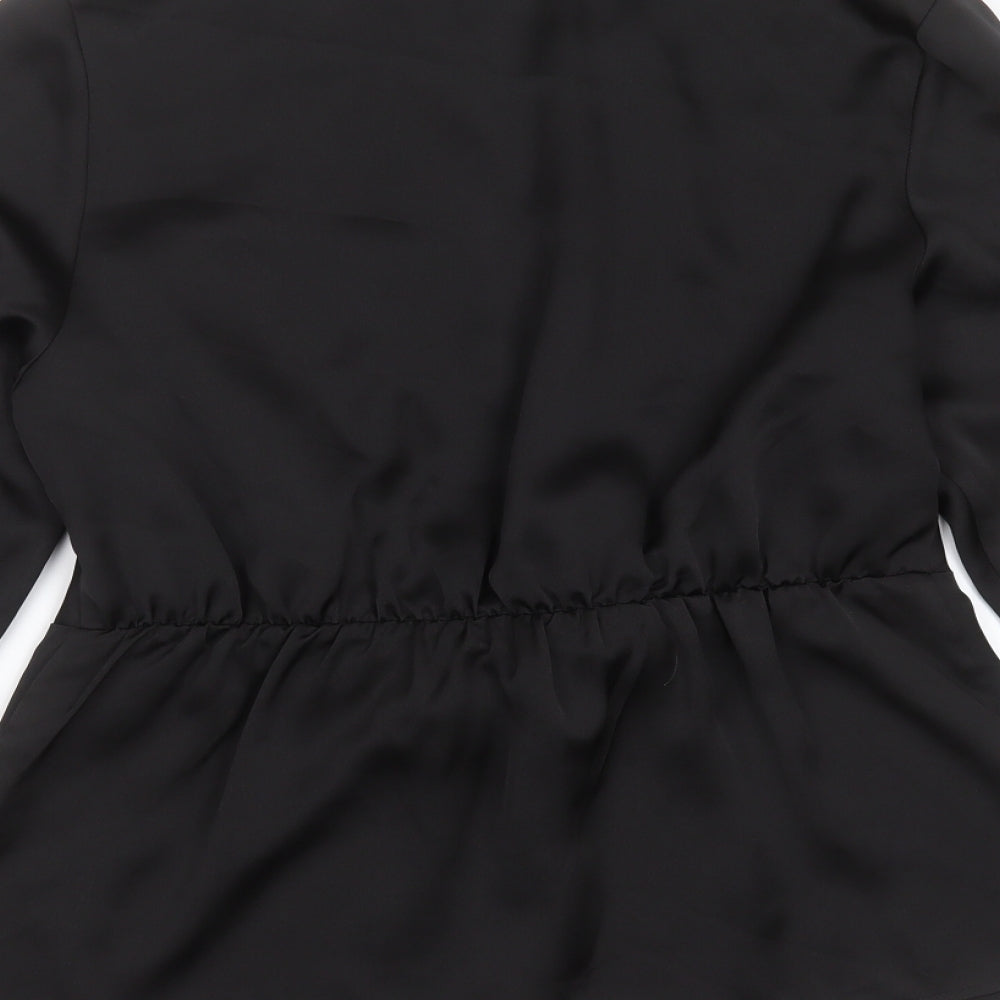 Missguided Womens Black  Polyester Basic Blouse Size 14 V-Neck