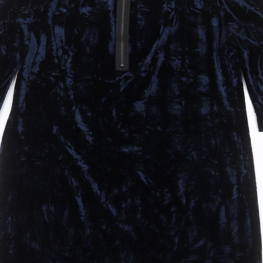 DUNNES Womens Blue  Polyester Shift  Size 14  Round Neck