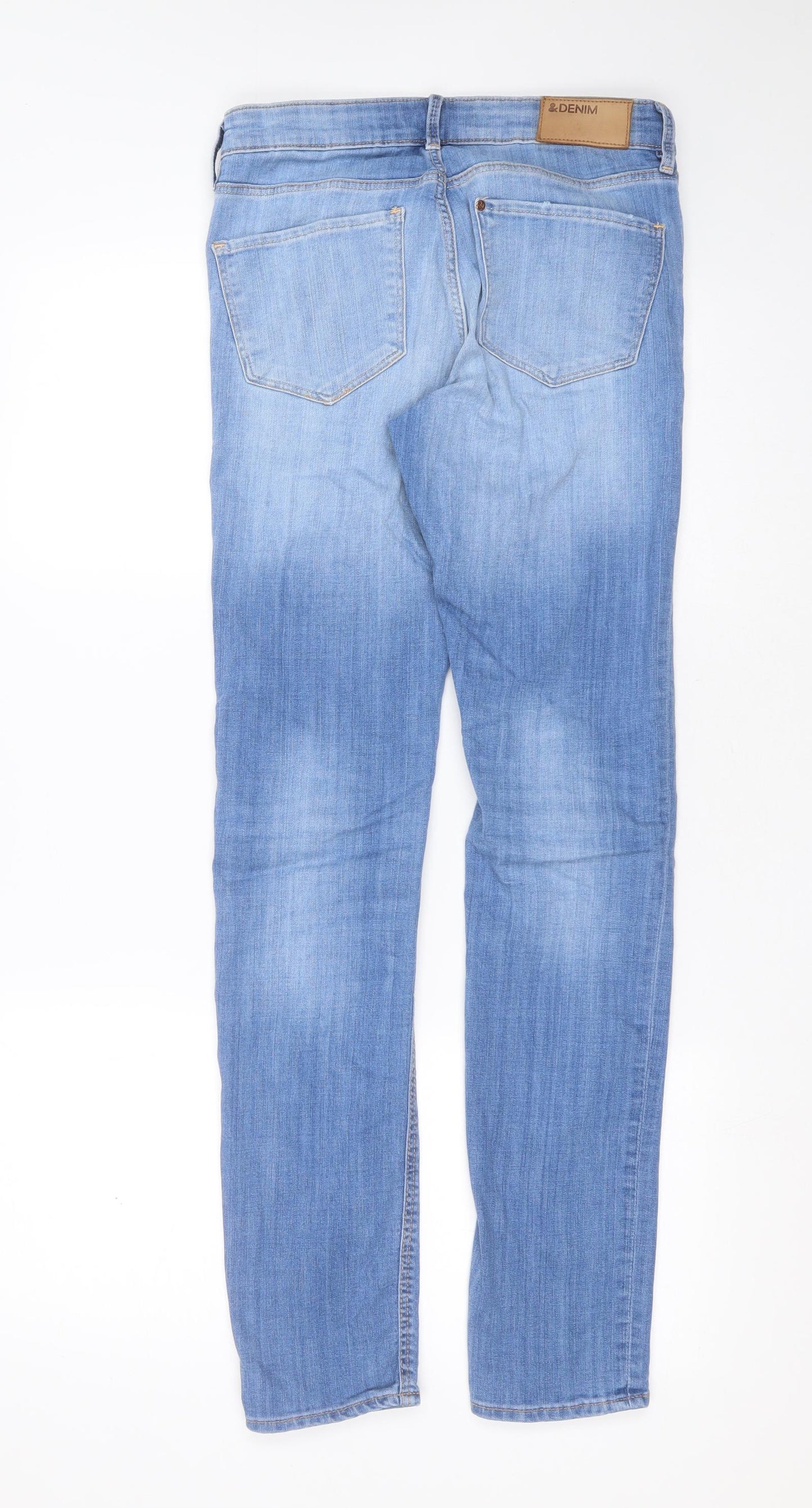 H&M Womens Blue  Cotton Straight Jeans Size 27 in L32 in Slim Zip