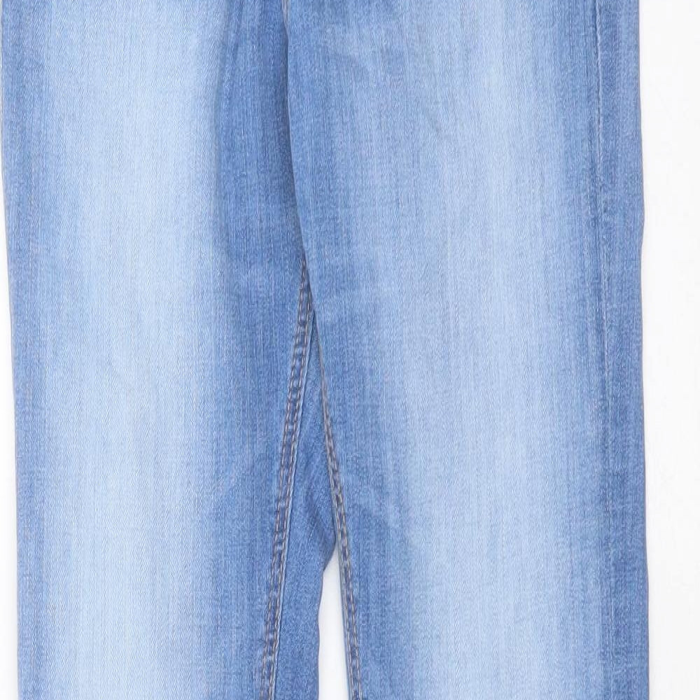 H&M Womens Blue  Cotton Straight Jeans Size 27 in L32 in Slim Zip