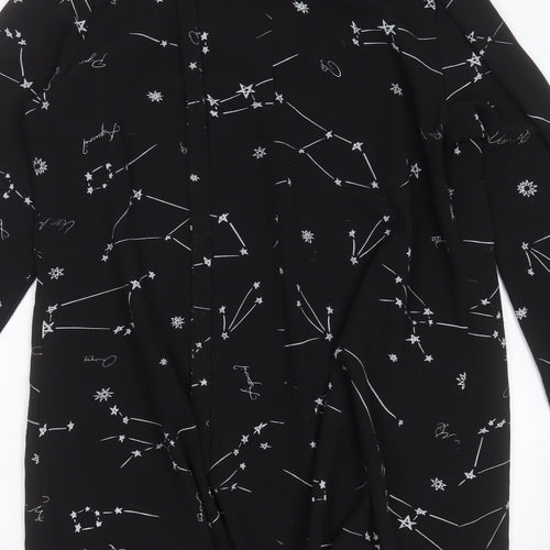 Glamorous Womens Black  Polyester Shirt Dress  Size 16  Collared  - stars