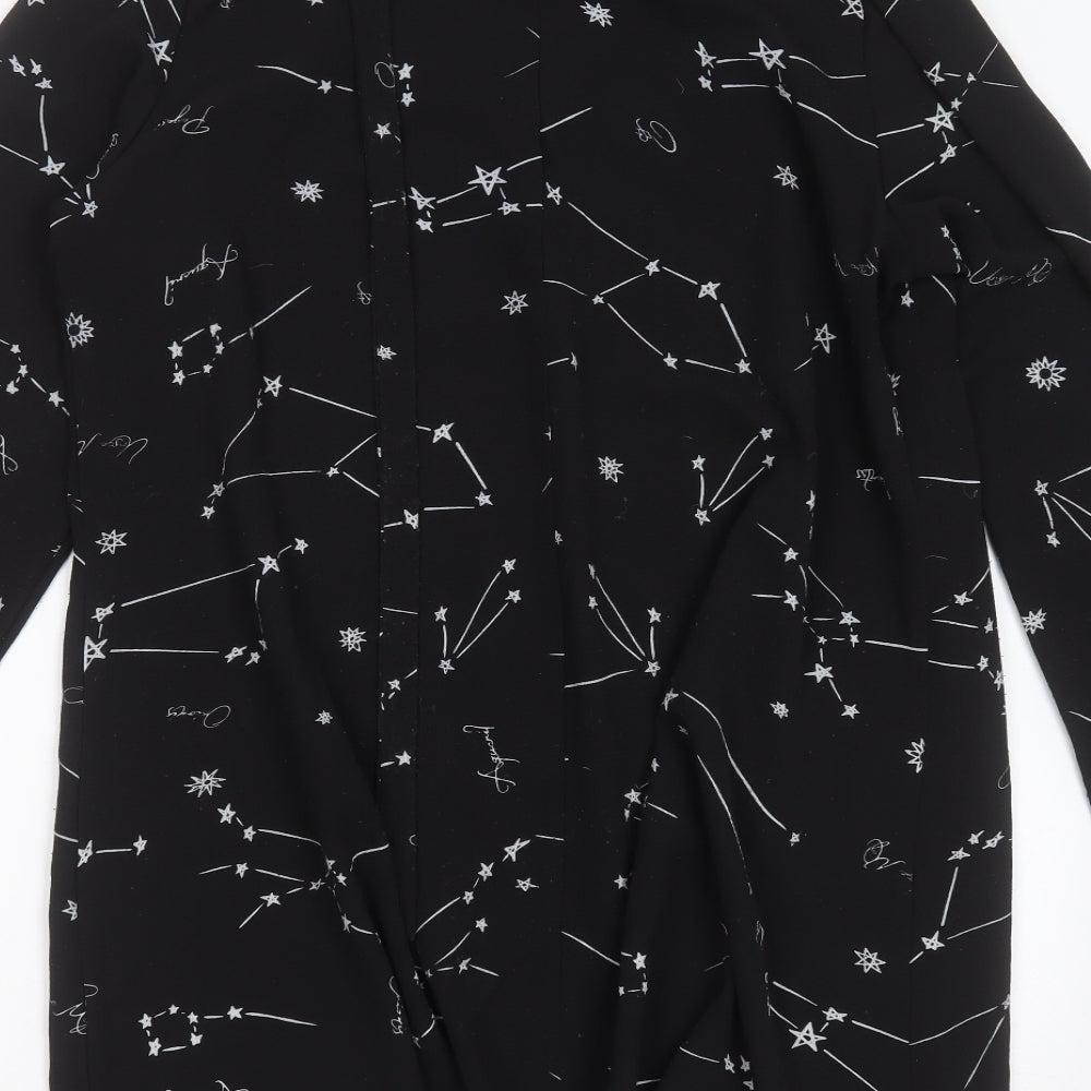 Glamorous Womens Black  Polyester Shirt Dress  Size 16  Collared  - stars