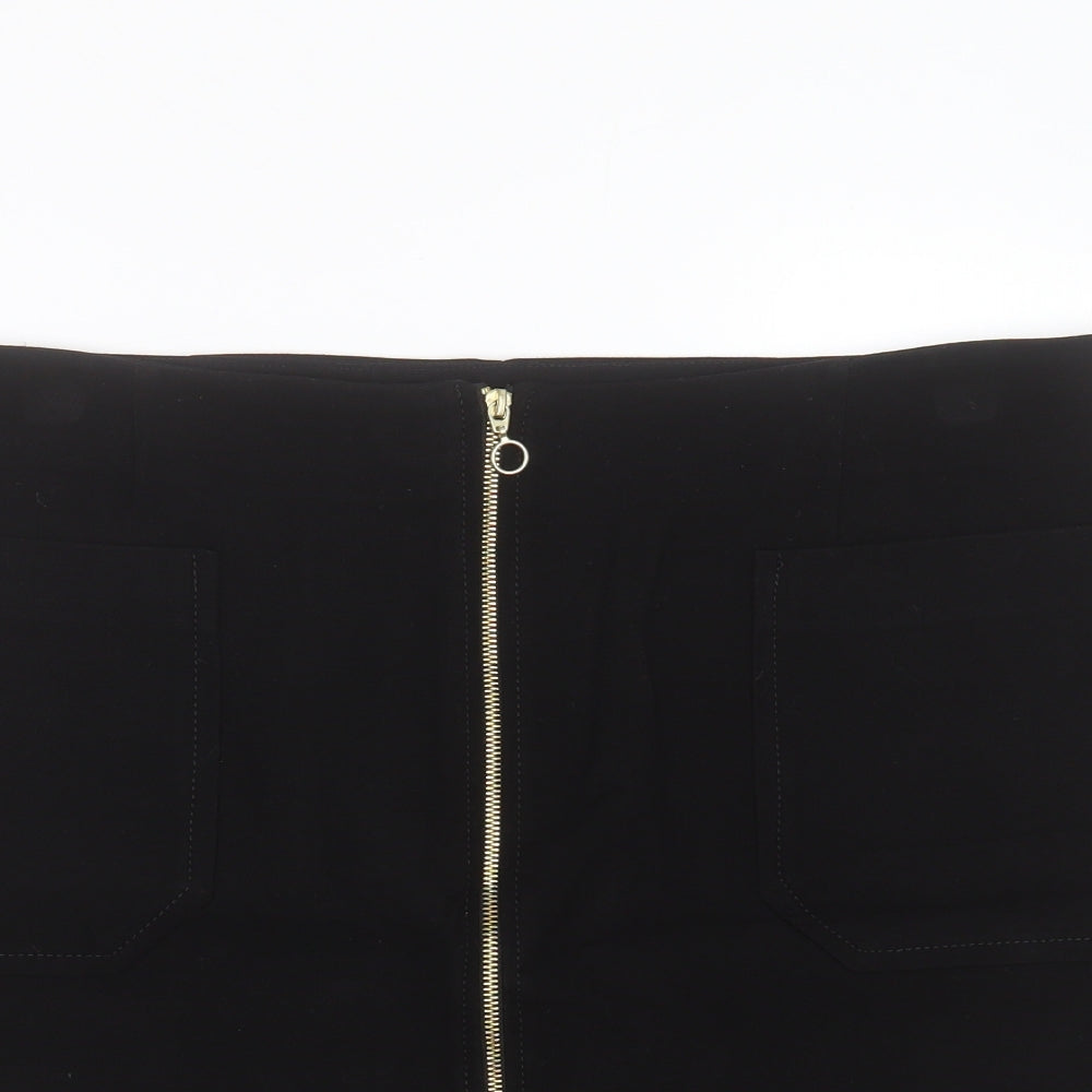 Dorothy Perkins Womens Black  Polyester Mini Skirt Size 18