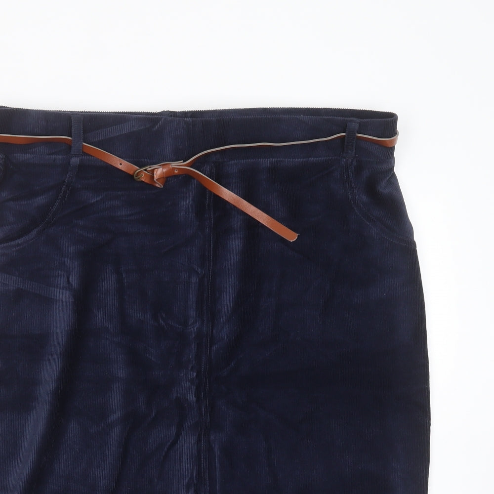 TU Womens Blue  Cotton Straight & Pencil Skirt Size 18