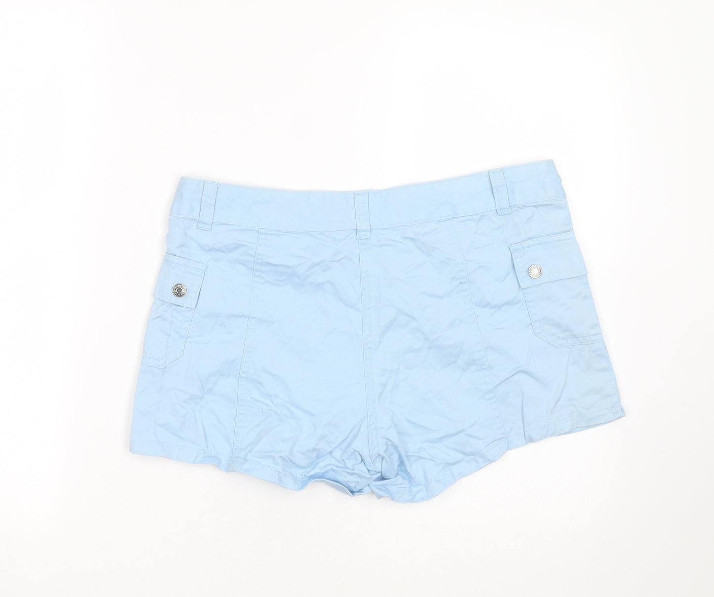 Cherokee Womens Blue  Cotton Hot Pants Shorts Size 12  Regular