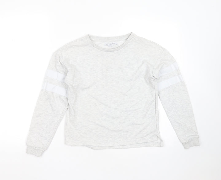 Primark Girls Grey Cotton Pullover Sweatshirt Size 11-12 Years