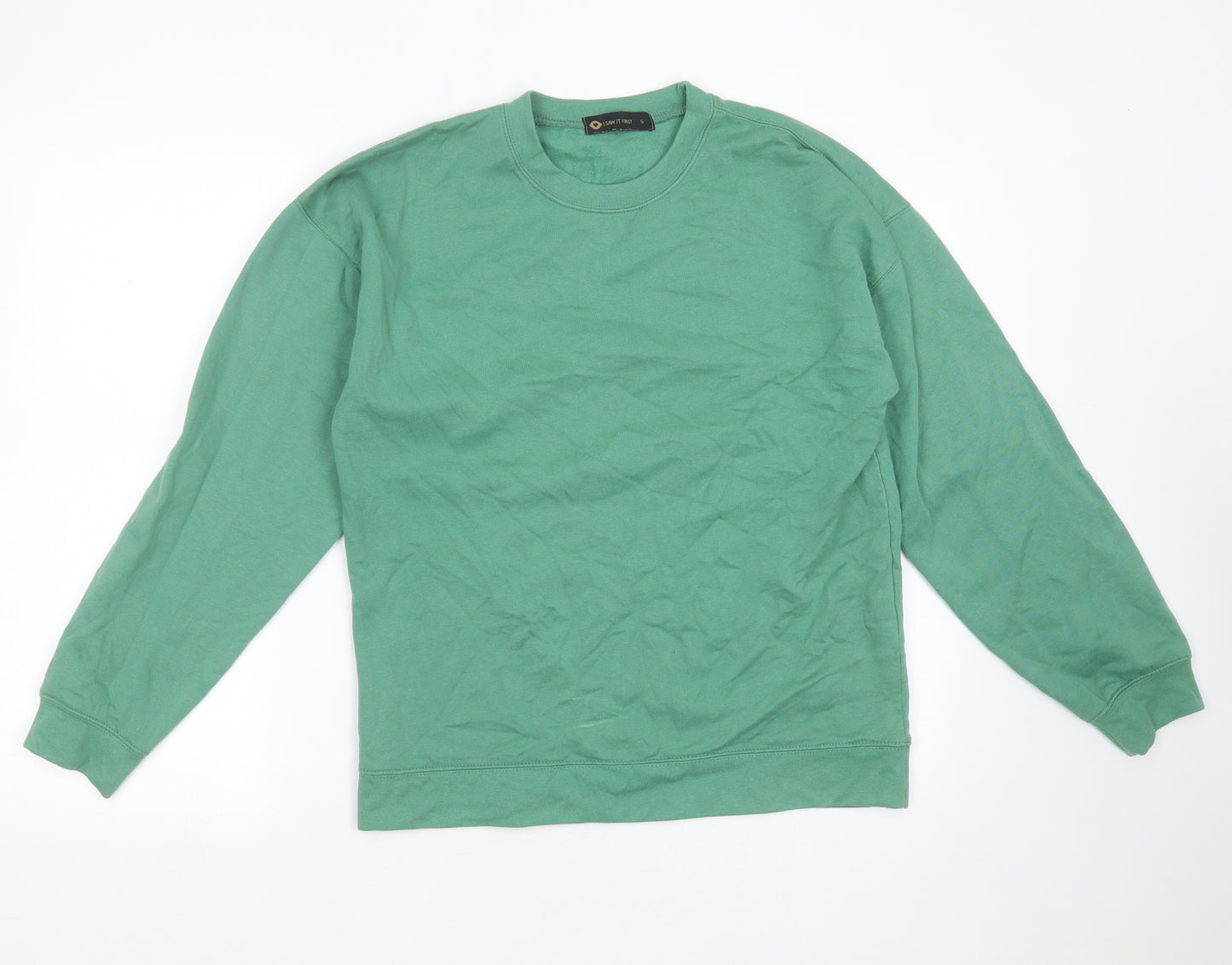 I SAW IT FIRST Womens Green  Cotton Pullover Sweatshirt Size S