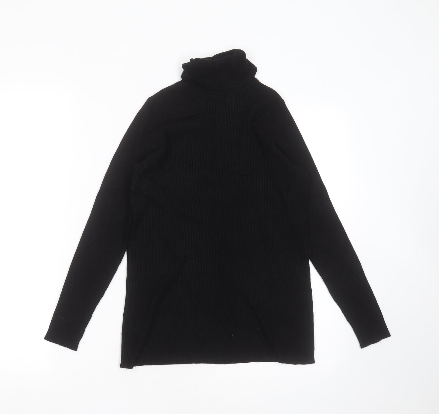 Marks and Spencer Womens Black Roll Neck  Viscose Pullover Jumper Size 16