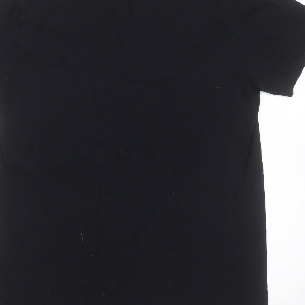 Rick & Morty Mens Black  Cotton  T-Shirt Size M Round Neck