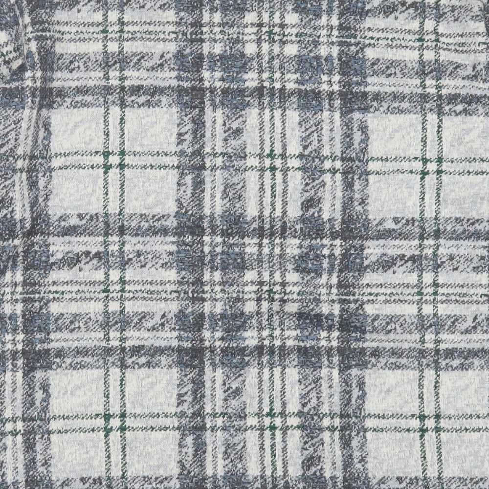 TU Womens Grey Round Neck Check Polyester Pullover Jumper Size 12