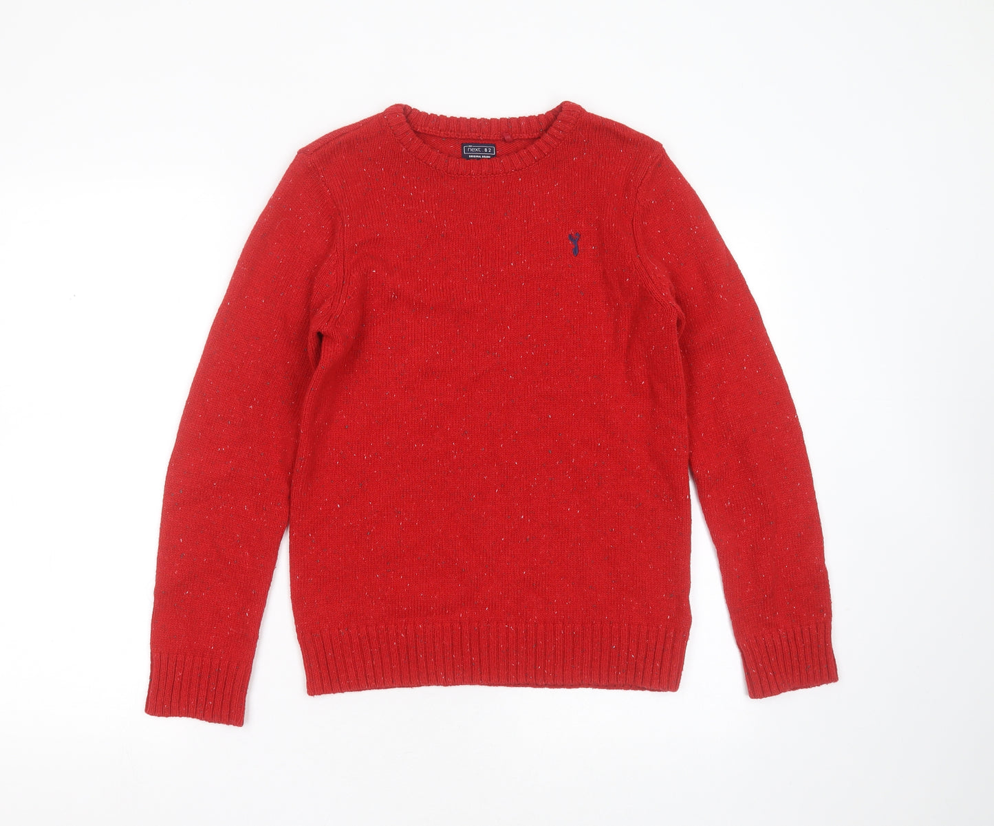 NEXT Boys Red Round Neck  Cotton Pullover Jumper Size 11 Years