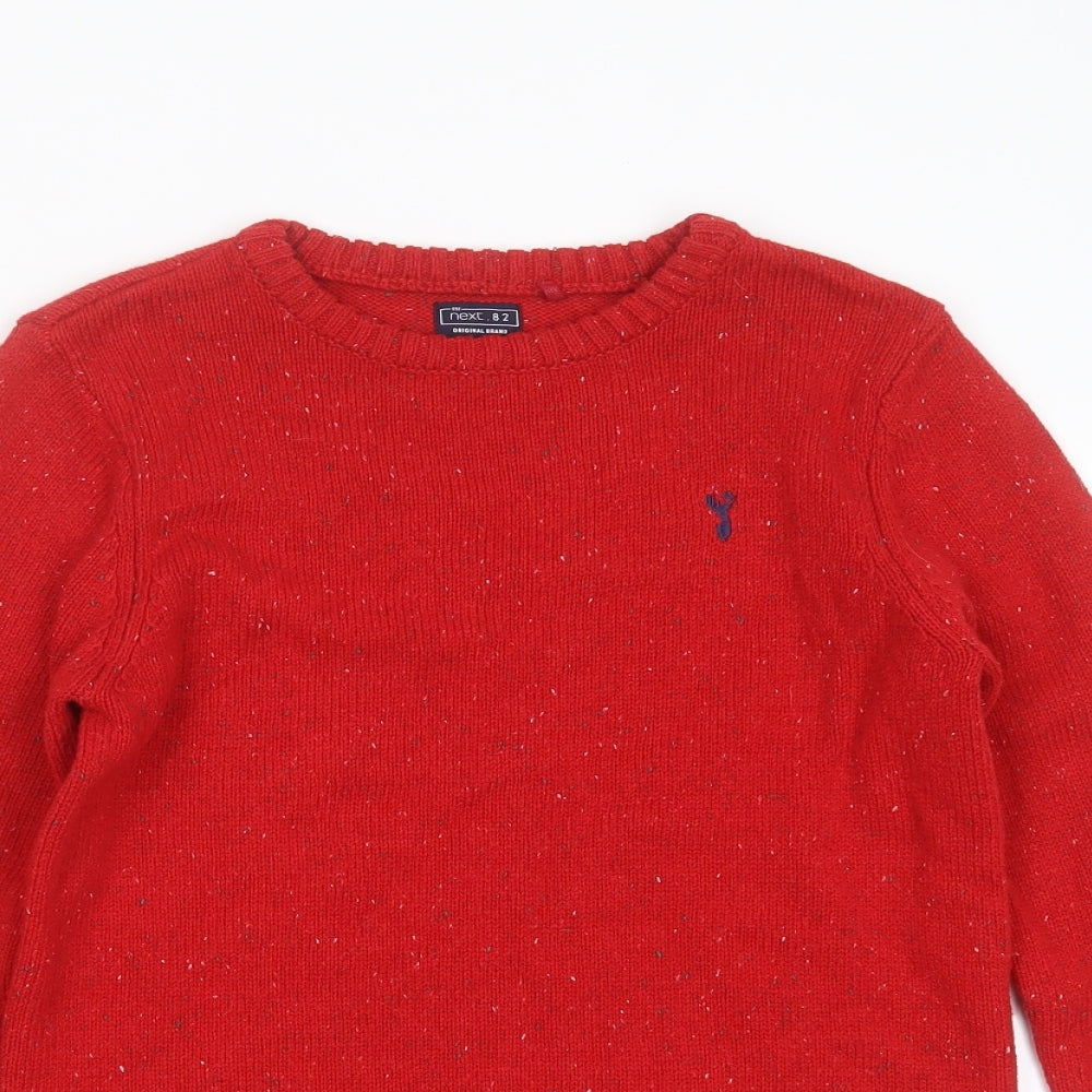 NEXT Boys Red Round Neck  Cotton Pullover Jumper Size 11 Years