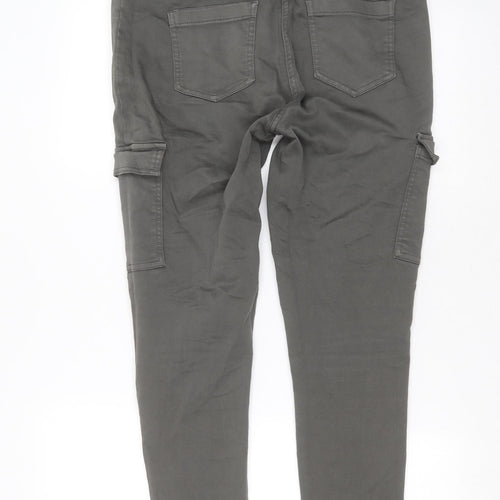 Marks and Spencer Womens Green  Cotton Skinny Jeans Size 14 L27 in Extra-Slim  - cargo
