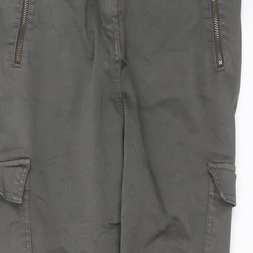 Marks and Spencer Womens Green  Cotton Skinny Jeans Size 14 L27 in Extra-Slim  - cargo