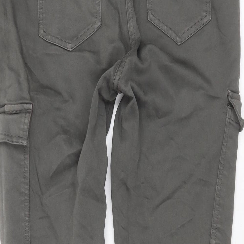 Marks and Spencer Womens Green  Cotton Skinny Jeans Size 14 L27 in Extra-Slim  - cargo