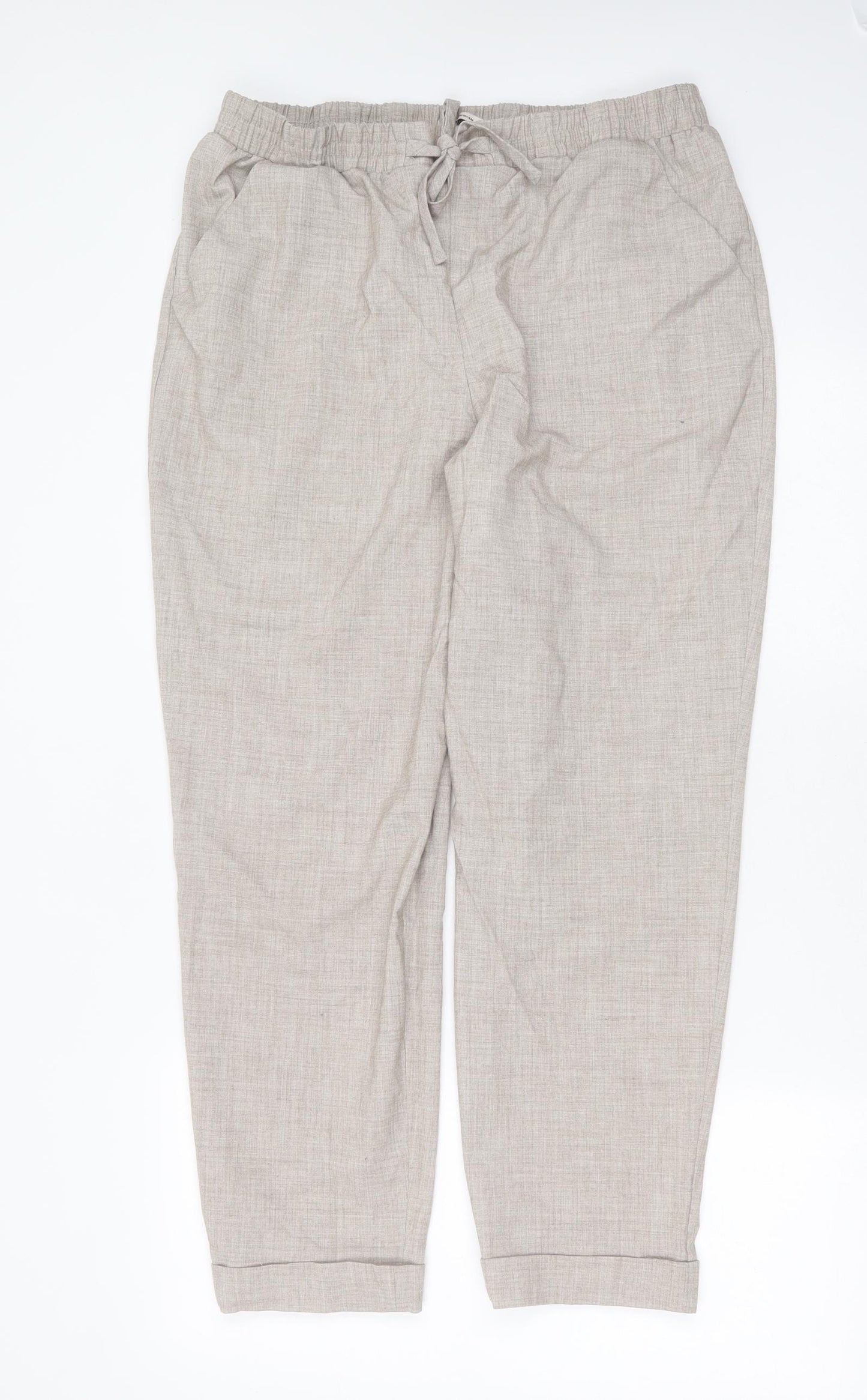TU Womens Beige  Polyester Trousers  Size 16 L27 in Regular