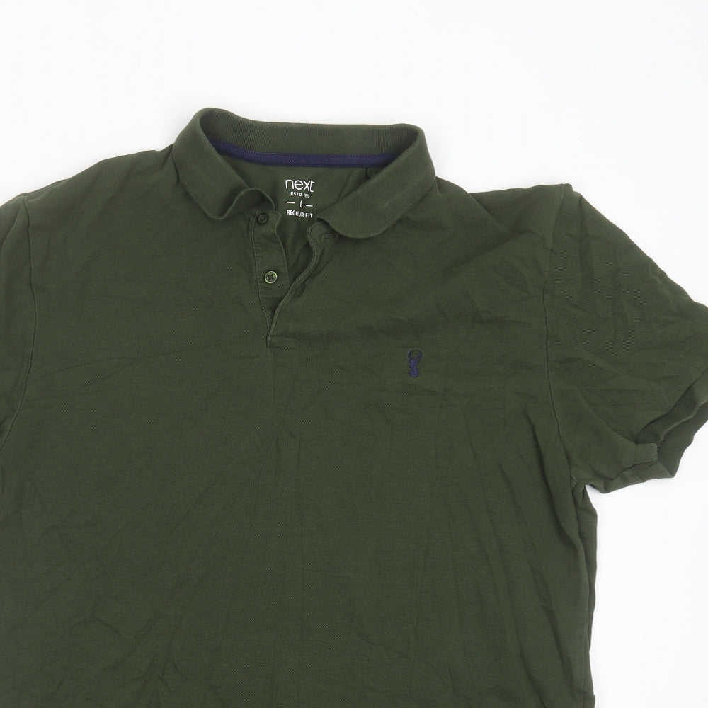 NEXT Mens Green  Cotton  Polo Size L Collared