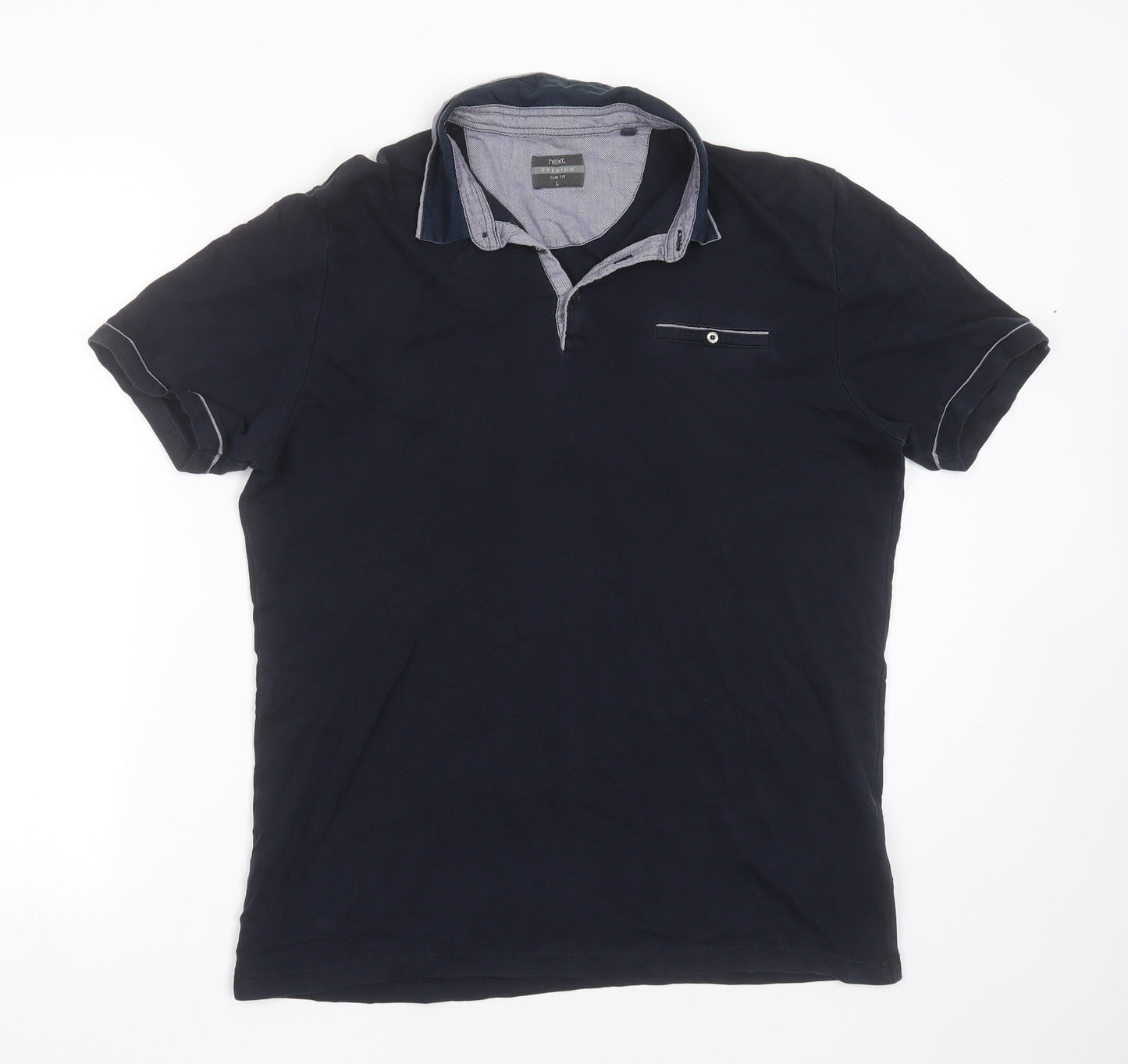 NEXT Mens Blue  Cotton  Polo Size L Collared