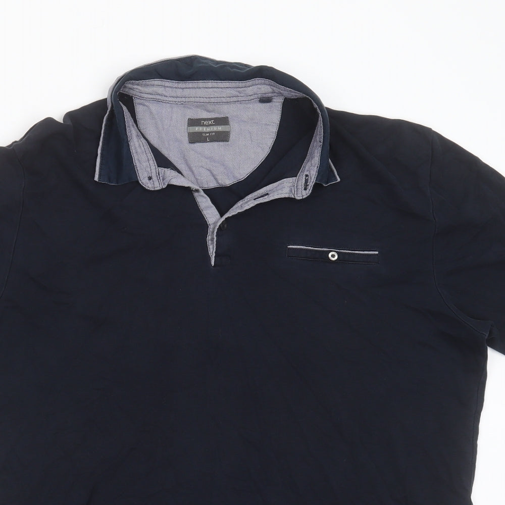 NEXT Mens Blue  Cotton  Polo Size L Collared