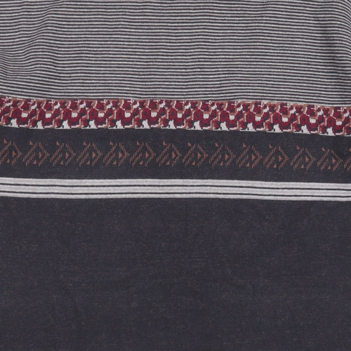 Blue Harbour Womens Grey Roll Neck Geometric Cotton Pullover Jumper Size M