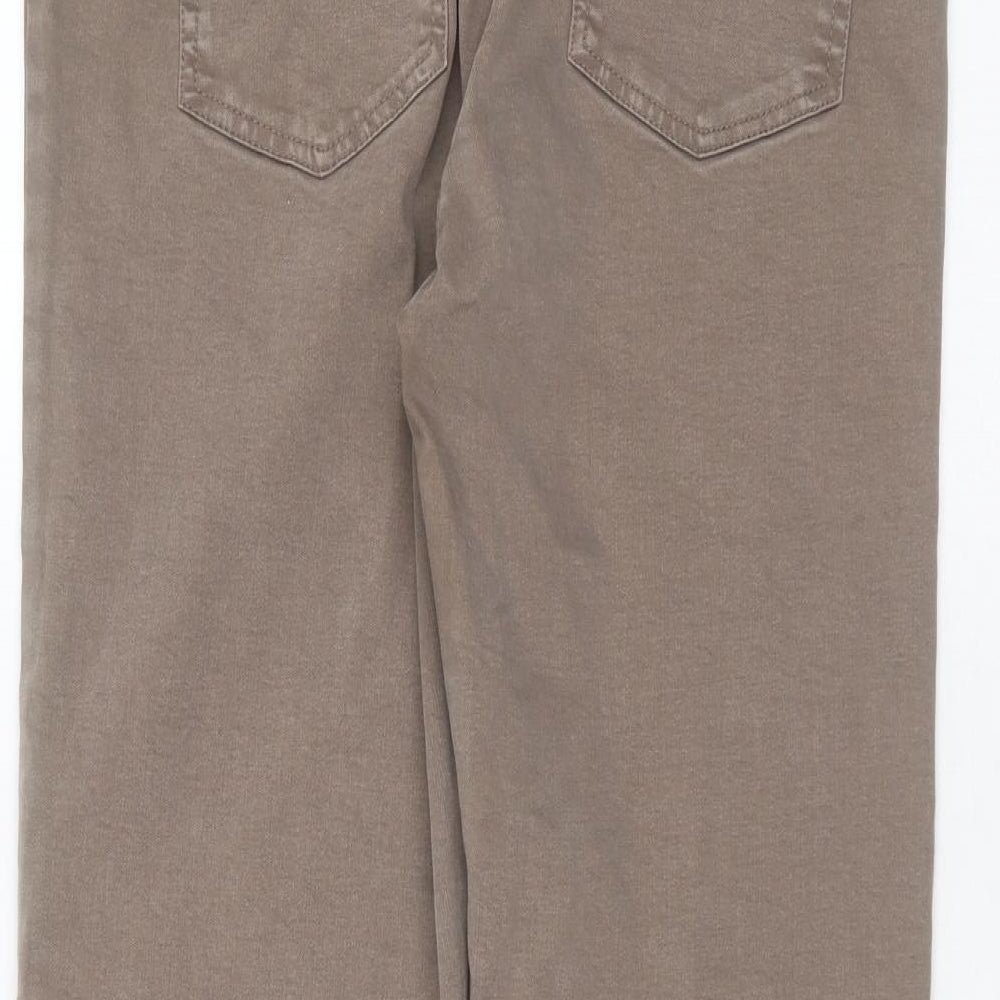 NEXT Womens Green  Cotton Cropped Jeans Size 14 L25 in Regular Zip