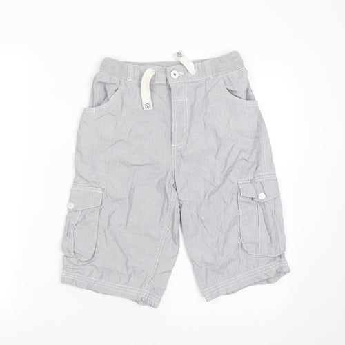 Sonneti Boys Grey Striped Cotton Cargo Shorts Size 13-14 Years  Regular