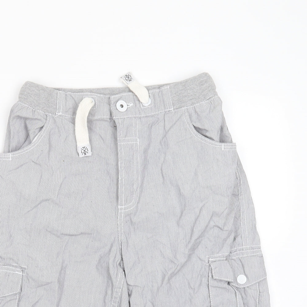 Sonneti Boys Grey Striped Cotton Cargo Shorts Size 13-14 Years  Regular