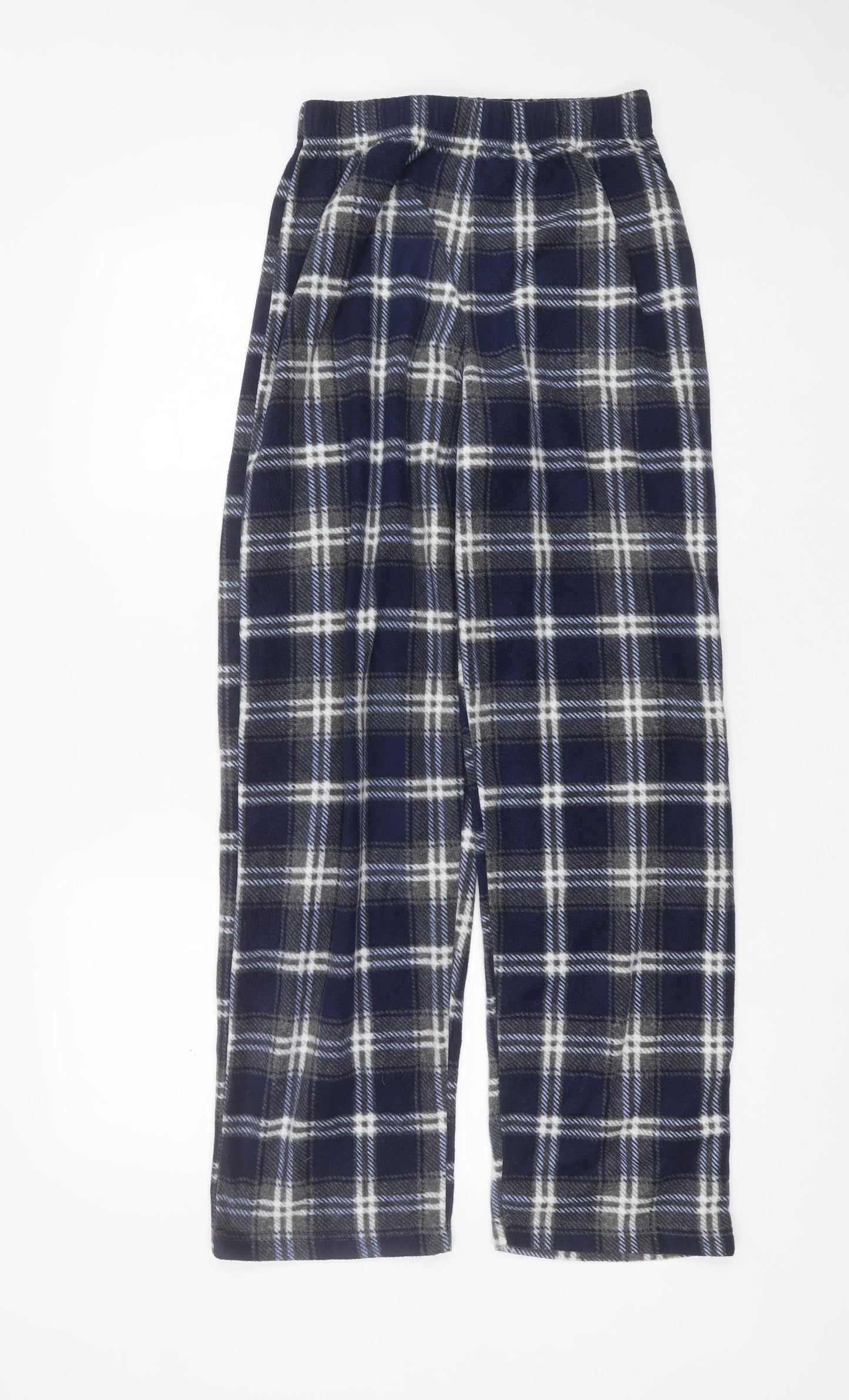 F&F Mens Blue Check Polyester  Pyjama Pants Size S
