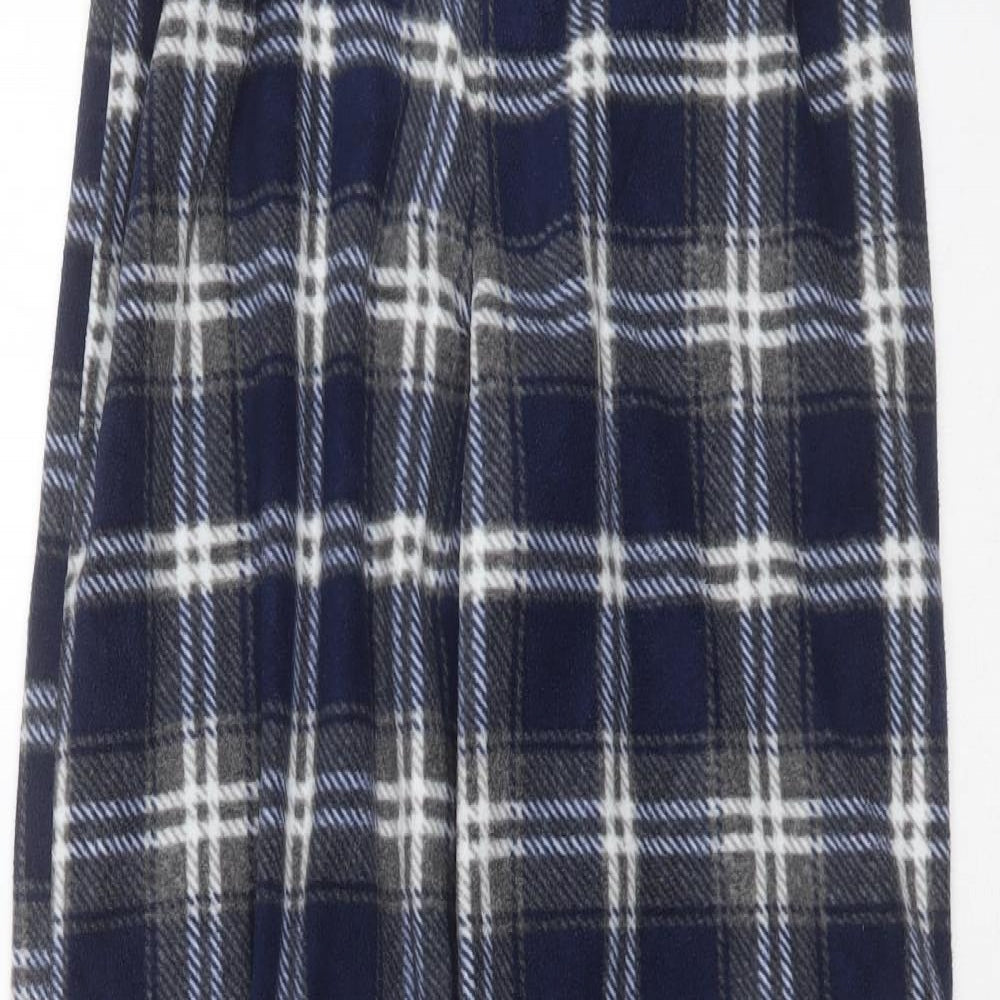 F&F Mens Blue Check Polyester  Pyjama Pants Size S
