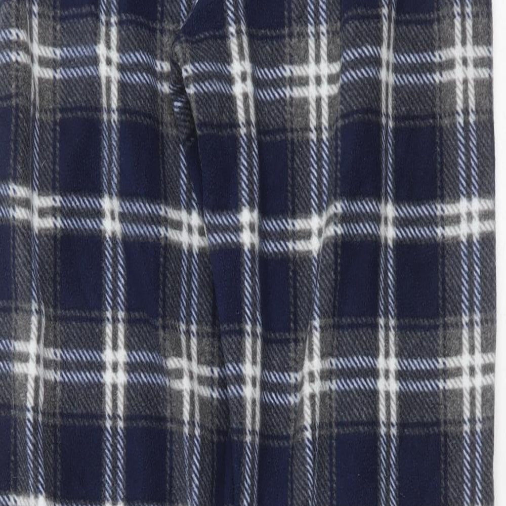 F&F Mens Blue Check Polyester  Pyjama Pants Size S