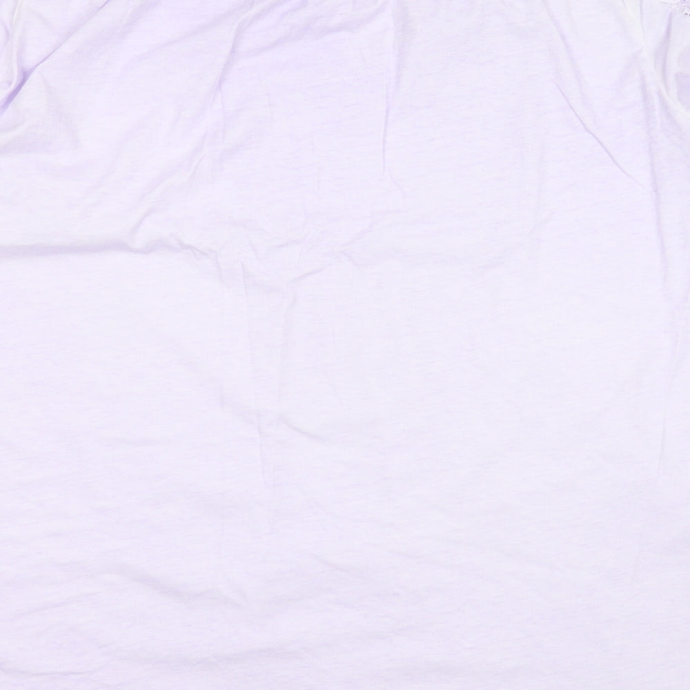Joe Browns Womens Purple Floral Cotton Basic Blouse Size 22 V-Neck