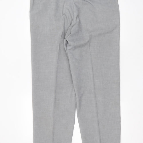 Marks and Spencer Mens Grey  Polyester Trousers  Size 36 in L31 in Regular Zip