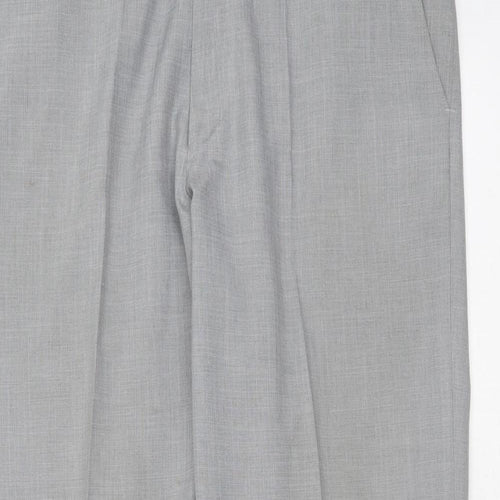 Marks and Spencer Mens Grey  Polyester Trousers  Size 36 in L31 in Regular Zip