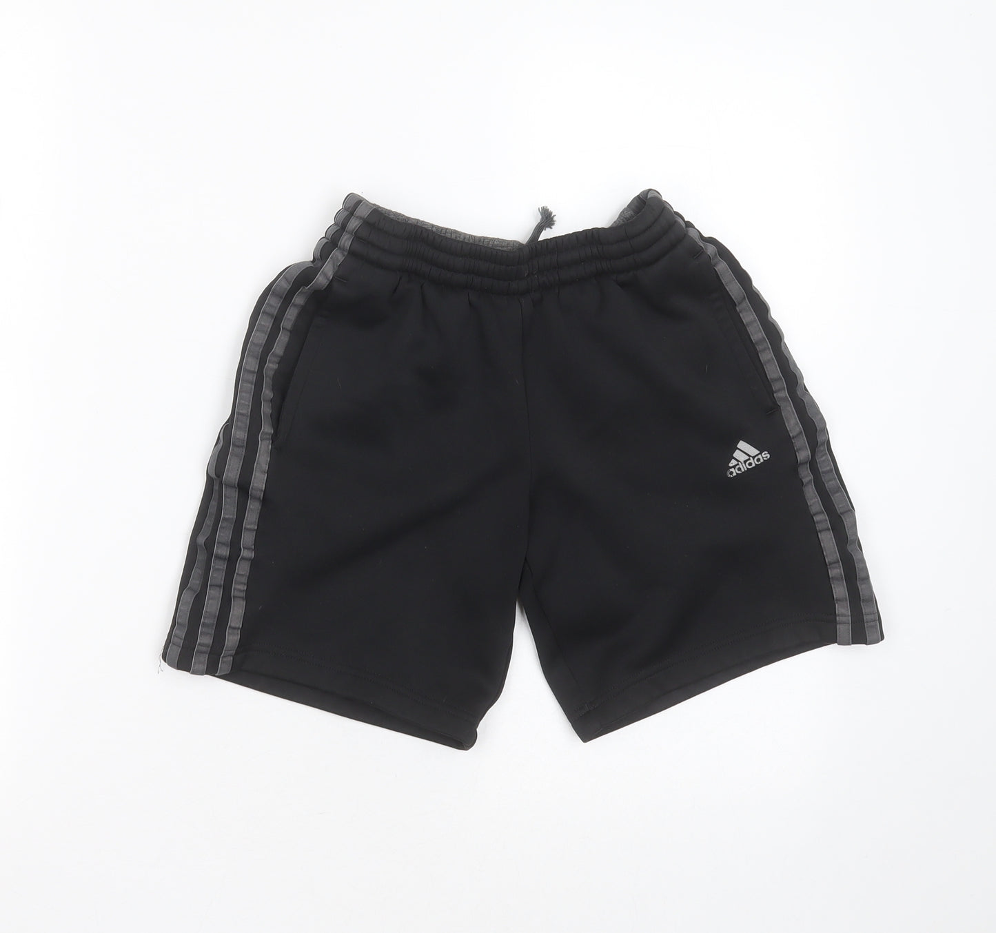 adidas Boys Black  Polyester Bermuda Shorts Size 11-12 Years  Regular Drawstring