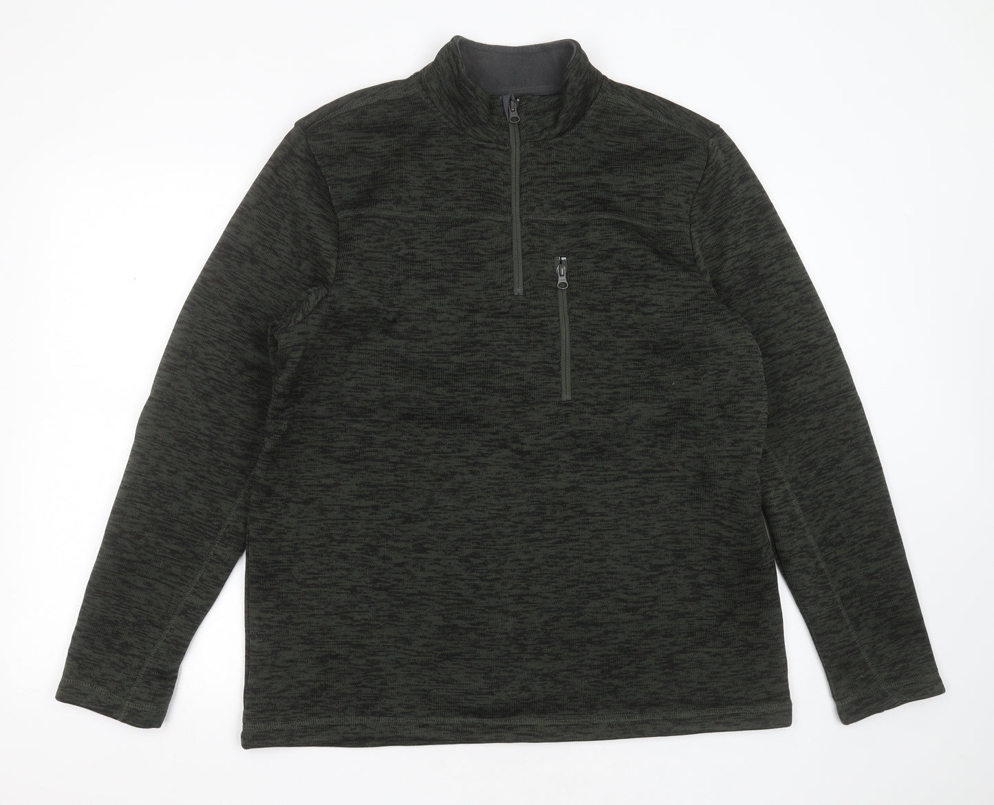 Crane Mens Green High Neck  Polyester Pullover Jumper Size XL