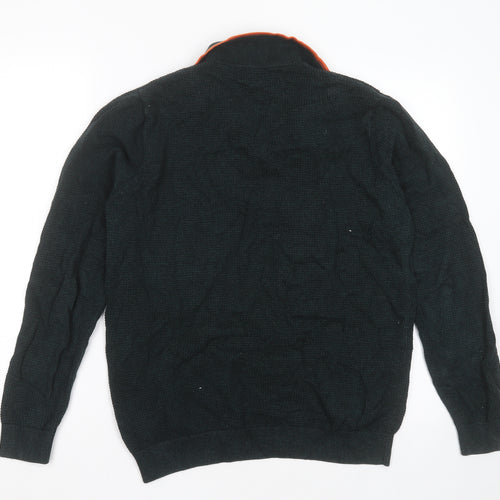NEXT Mens Green Collared  Cotton Pullover Jumper Size M