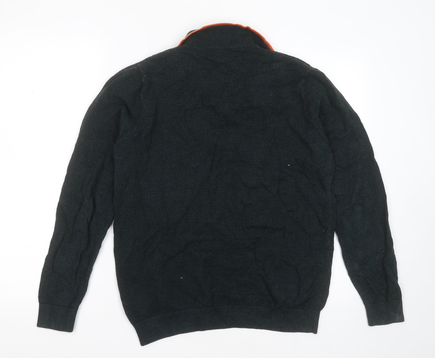NEXT Mens Green Collared  Cotton Pullover Jumper Size M