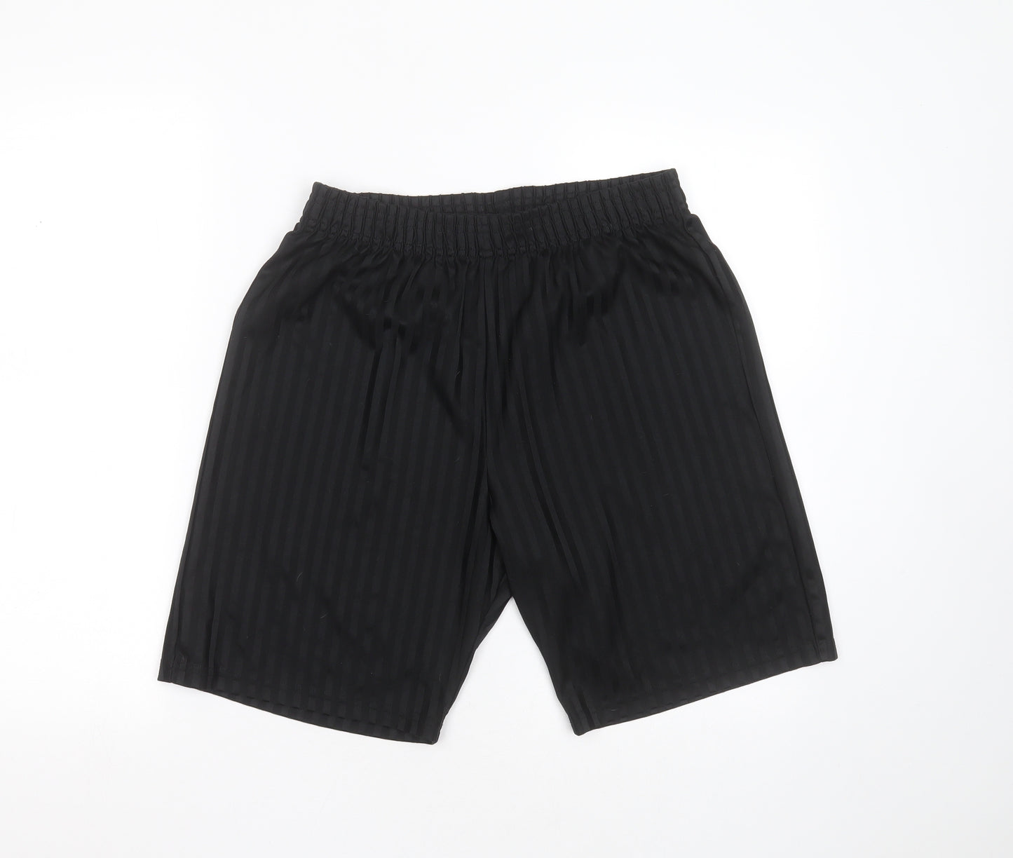 George Boys Black Striped Polyester Bermuda Shorts Size 15-16 Years  Regular  - football shorts