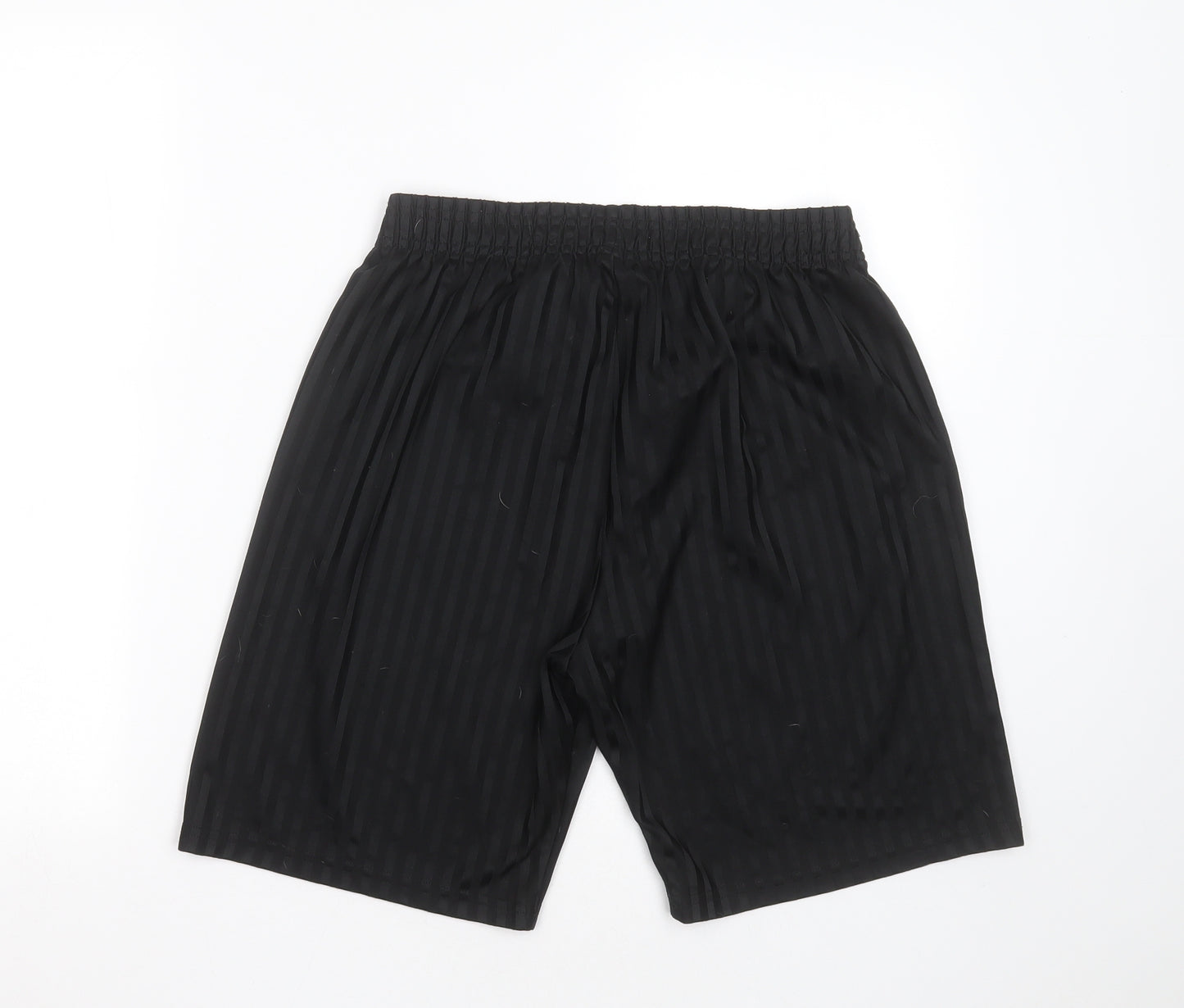 George Boys Black Striped Polyester Bermuda Shorts Size 15-16 Years  Regular  - football shorts
