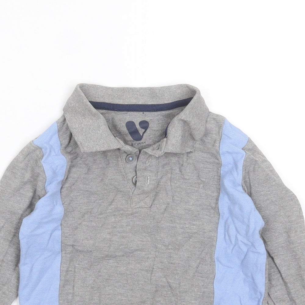Very Boys Grey  Cotton Basic Polo Size 3-4 Years Collared