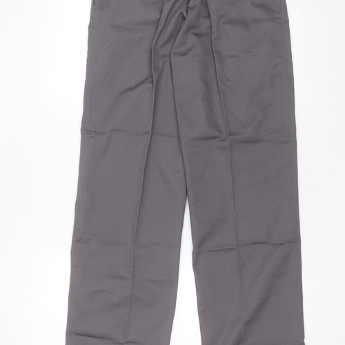 ashdan Mens Grey  Polyester Trousers  Size 30 in L31 in Regular Zip