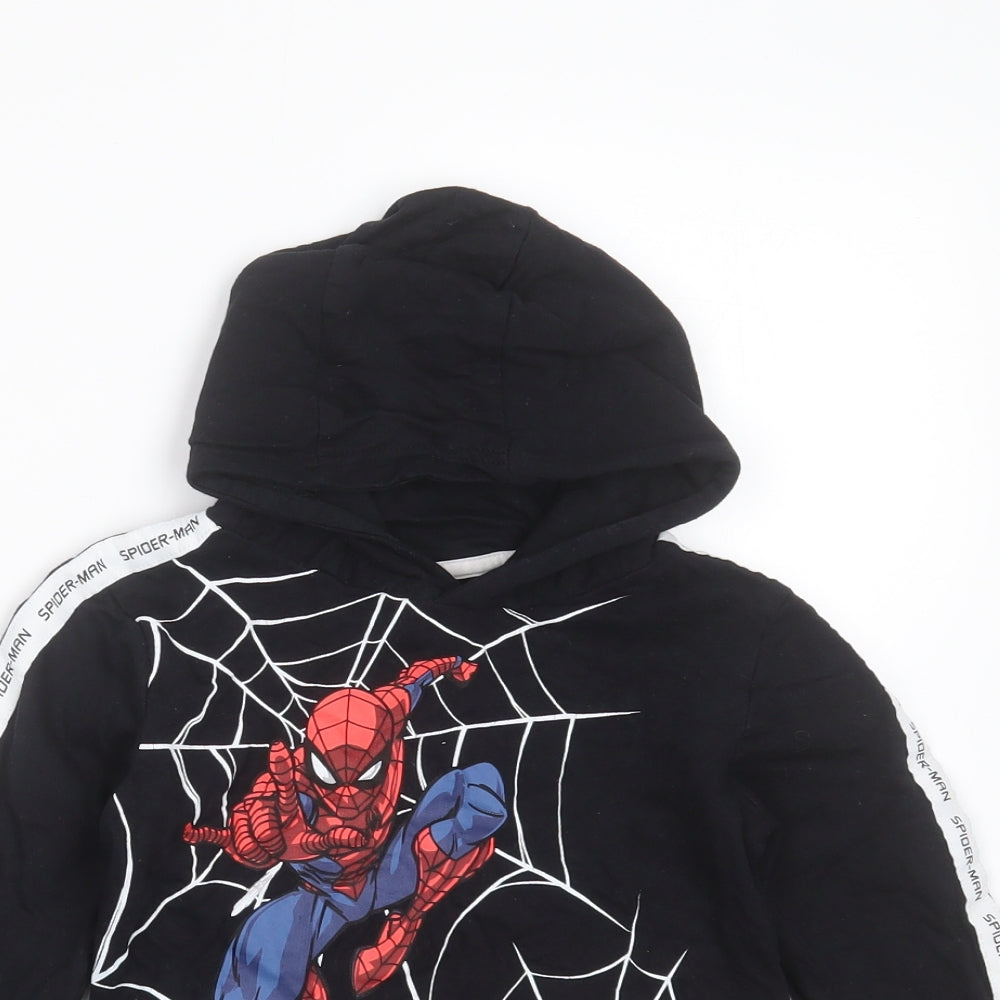 Marvel Boys Black  Cotton Pullover Hoodie Size 3-4 Years   - spiderman