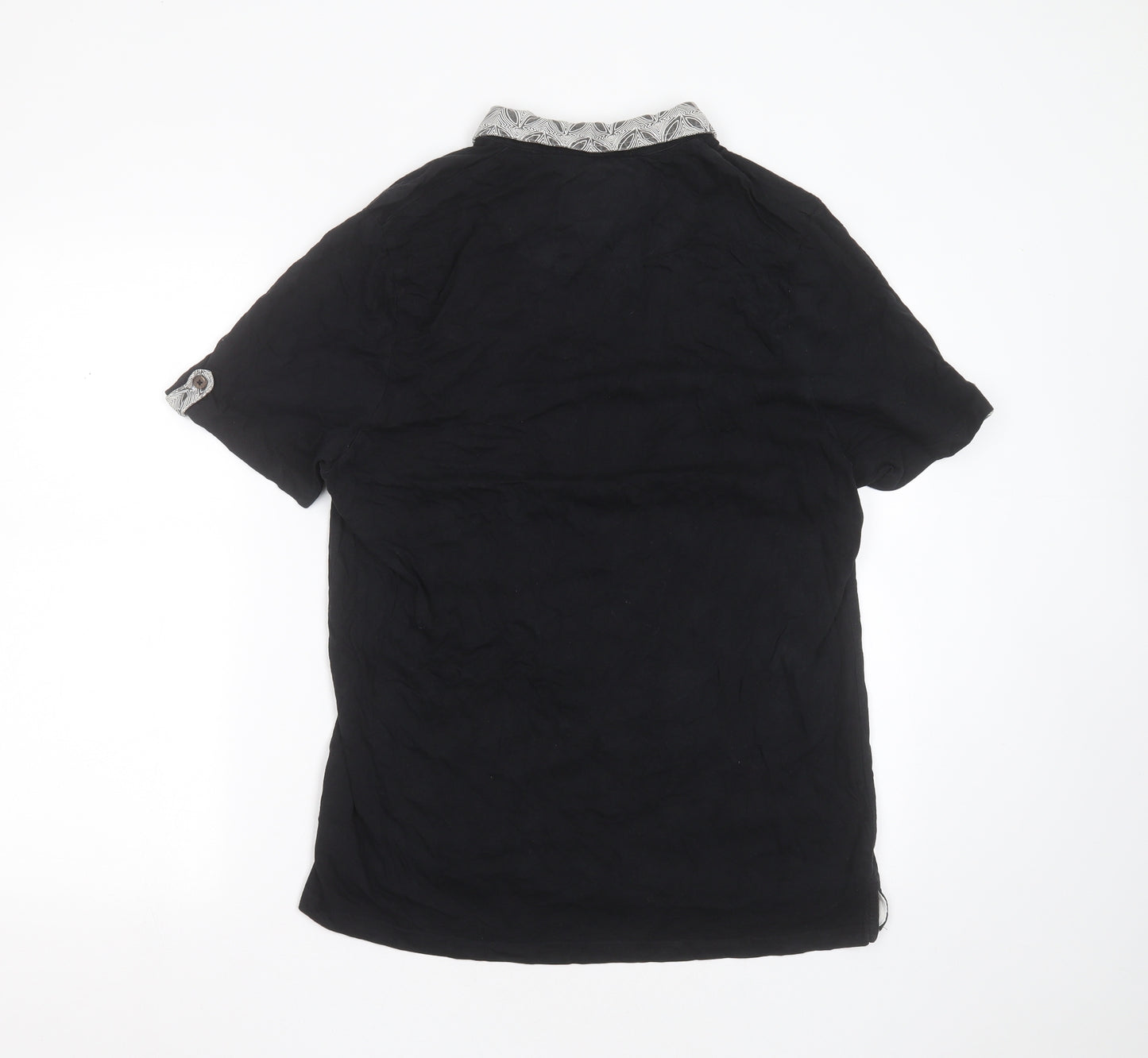 GENETIC APPAREL Mens Black  Cotton  Polo Size XL Collared