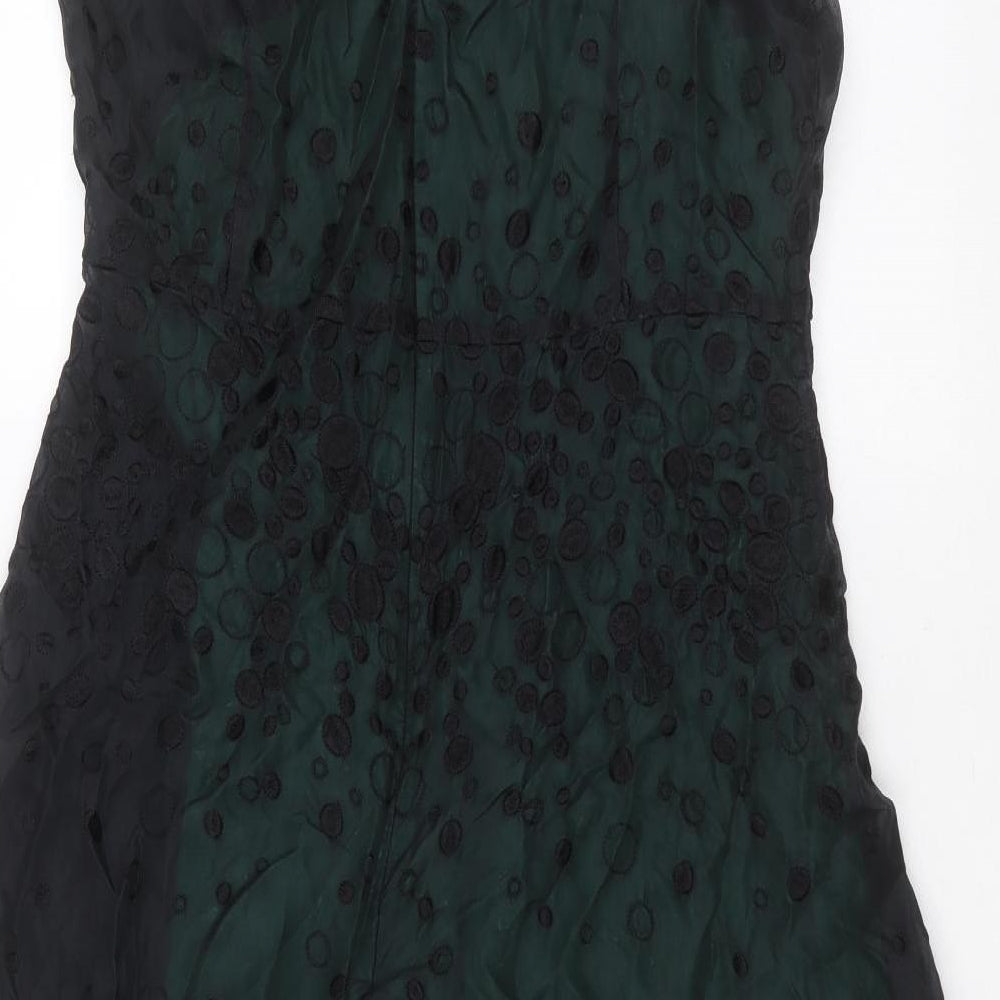 Kaliko Womens Black Geometric Polyester A-Line  Size 16  Round Neck