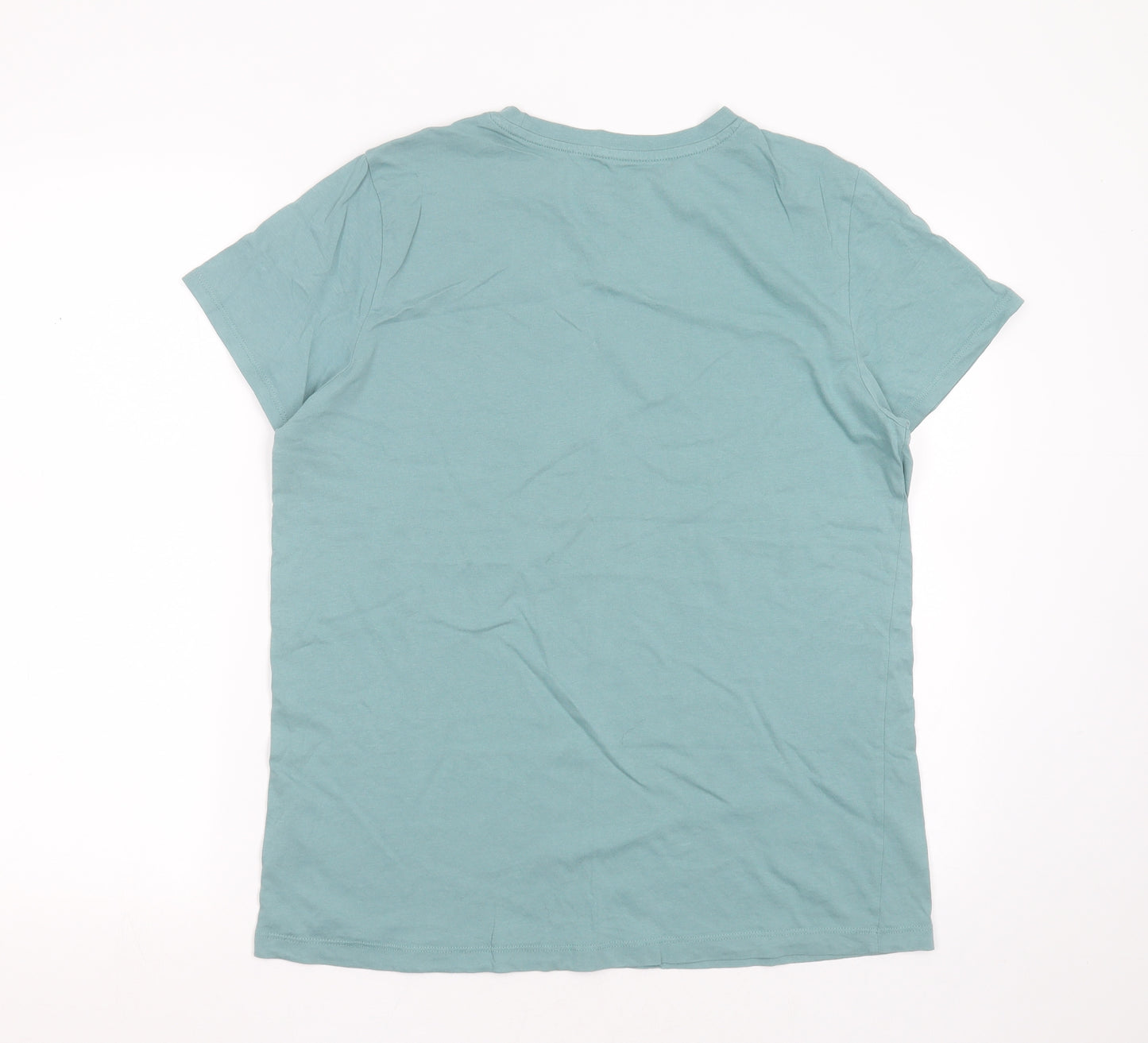Primark Womens Green  Cotton Basic T-Shirt Size L Round Neck - port royal club